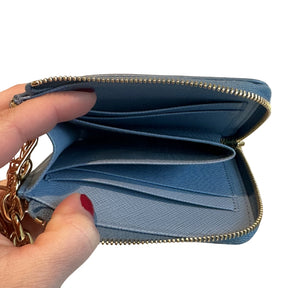 Prada Saffiano Leather Zip Wallet Wristlet