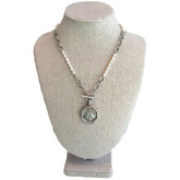 Slane & Slane Pearl And Chain-Link Bee Enhancer Pendant Necklace