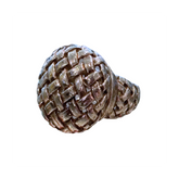 Slane Sterling Silver Woven Cocktail Ring on a white background. 