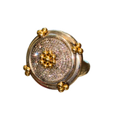 Slane Sterling Silver and 18K Gold Diamond Ring on a white background. 