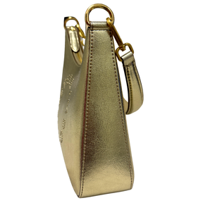 Stella McCartney Studded Logo Metallic Shoulder Bag