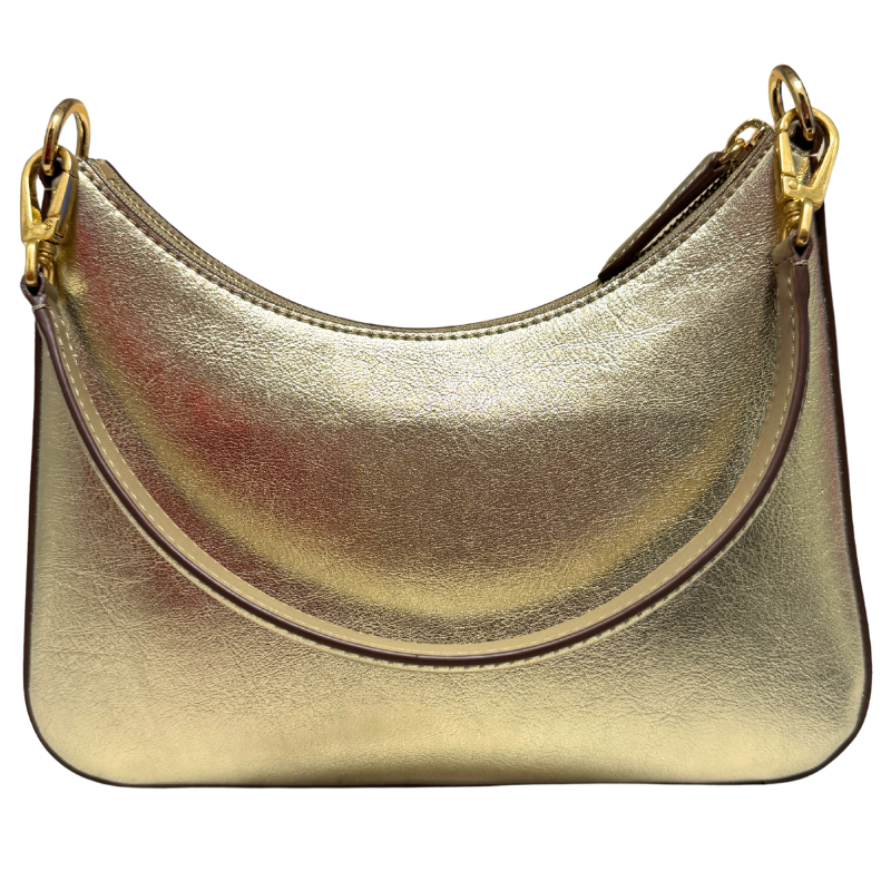 Stella McCartney Studded Logo Metallic Shoulder Bag