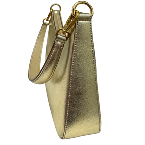 Stella McCartney Studded Logo Metallic Shoulder Bag