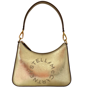 Stella McCartney Studded Logo Metallic Shoulder Bag