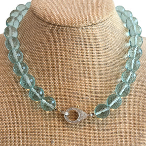The Woods Faceted Bead Pave Diamond Clasp Necklace