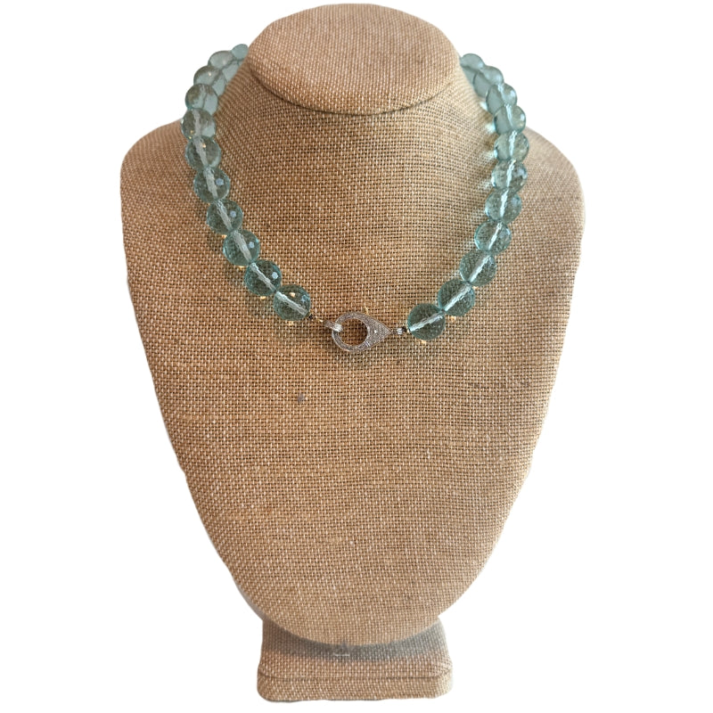 The Woods Faceted Bead Pave Diamond Clasp Necklace