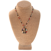 The Woods Fine Jewelry Multicolor Beaded Pave Diamond Compass Necklace