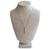 Tiffany & Co. Sterling Silver Diamond Accent Heart Key Necklace