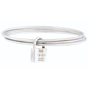 Tiffany & Co. Sterling Silver Lock Triple Bangle Bracelet