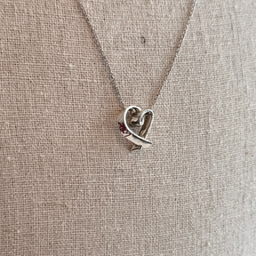 Tiffany & Co. Sterling Silver Loving Heart "Love" Necklace