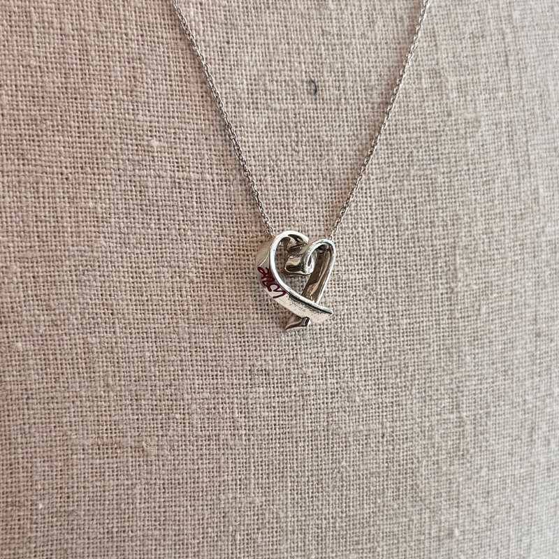 Tiffany & Co. Sterling Silver Loving Heart "Love" Necklace