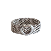 Tiffany & Co. Sterling Silver Somerset Mesh Heart Ring