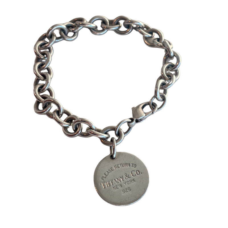 Tiffany Return to Tiffany Bracelet on a white background. 