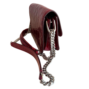 Todd's Crocodile-Effect Double T Shoulder Bag