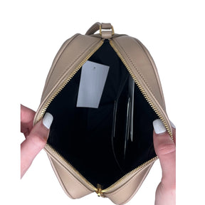 Saint Laurent Crossbody Bag Neutral Leather Gold-Tone Hardware Single Adjustable Shoulder Strap Tassel Accent Single Exterior Pocket Grosgrain Lining Single Exterior Pocket Zip Closure at Top