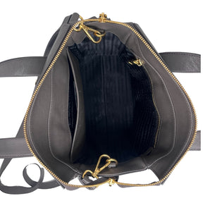 Prada Vitello Charcoal Handbag interior