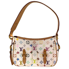 Louis Vuitton X Takashi Murakami Lodge PM&nbsp;  Multi-Color LV Logo Print  Two Front Pockets&nbsp;  Vachetta Leather Trim&nbsp;  Piping&nbsp;  Top Zip Closure&nbsp;  Buckle Embellishments&nbsp;