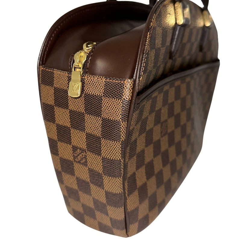 Louis Vuitton Damier Ebene Sarria Horizontal&nbsp;  Brown Coated Canvas  Damier Ebene Pattern  Gold-Toned Hardware  Leather Embellishments&nbsp;  Dual Rolled Handles  Suede Lining&nbsp;  Interior Pockets