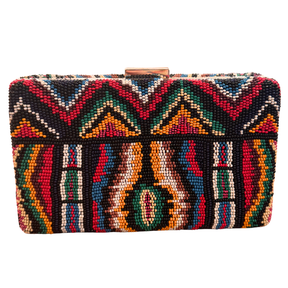 Valentino Beaded Napa Leather Minaudiere Clutch