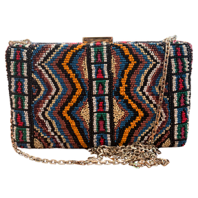 Valentino Beaded Napa Leather Minaudiere Clutch