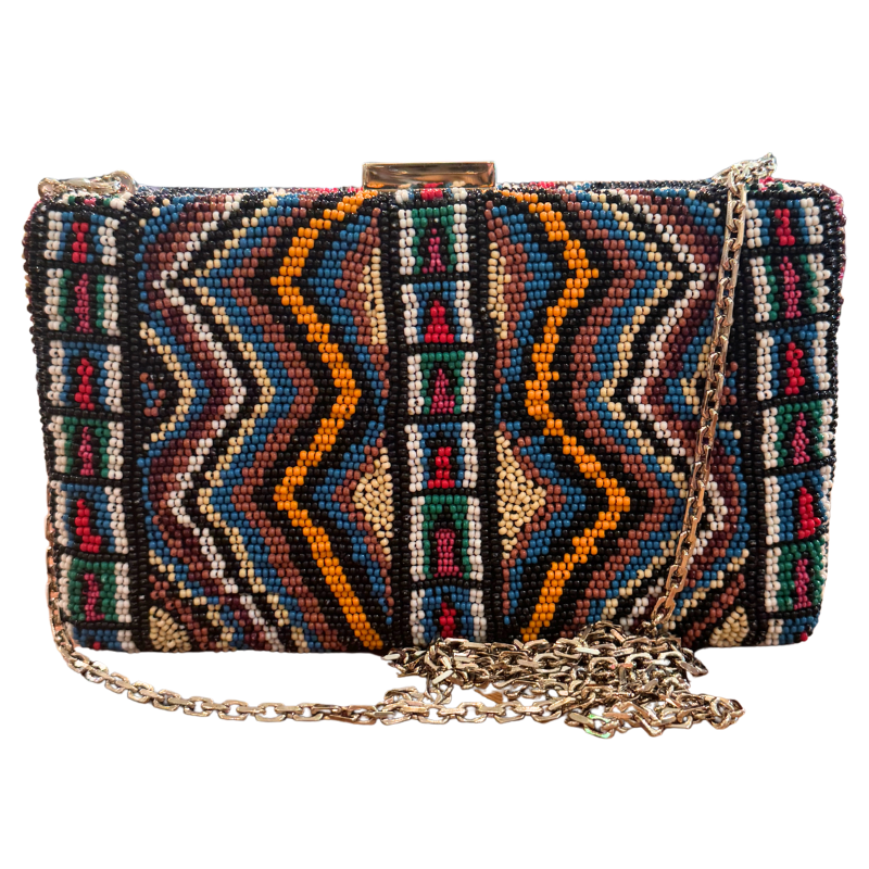 Valentino Beaded Napa Leather Minaudiere Clutch
