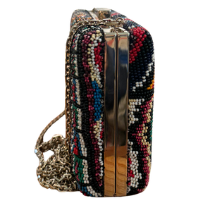 Valentino Beaded Napa Leather Minaudiere Clutch