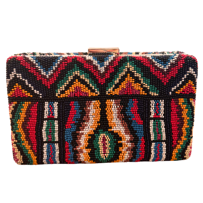 Valentino Beaded Napa Leather Minaudiere Clutch