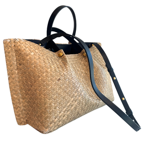 Valentino Raffia Vlogo Escape Shopping Tote