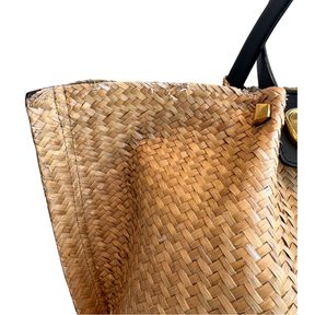Valentino Raffia Vlogo Escape Shopping Tote