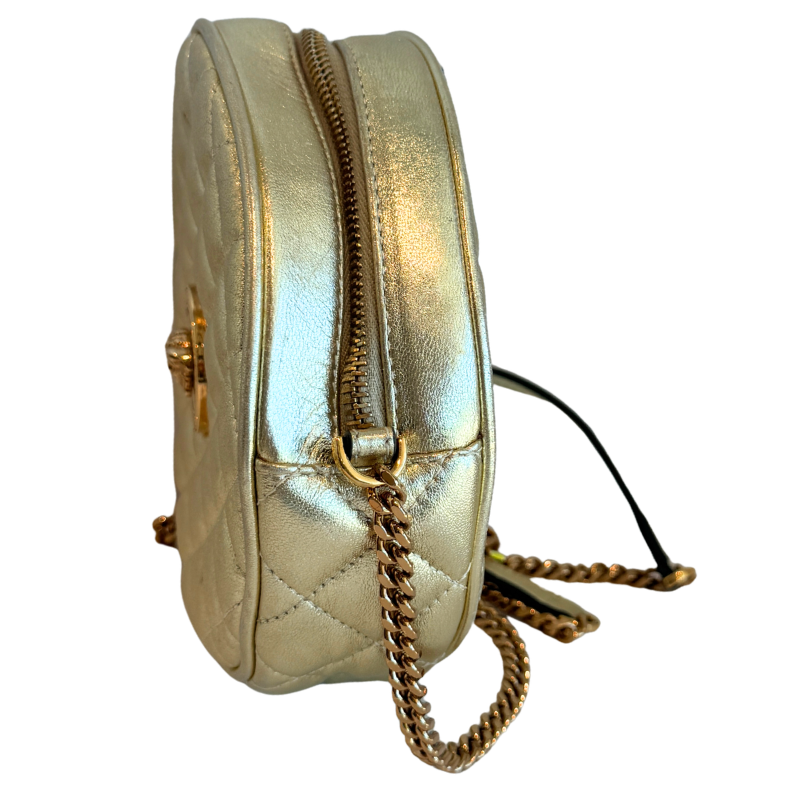 Versace Nappa Quilted La Medusa Round Camera Bag