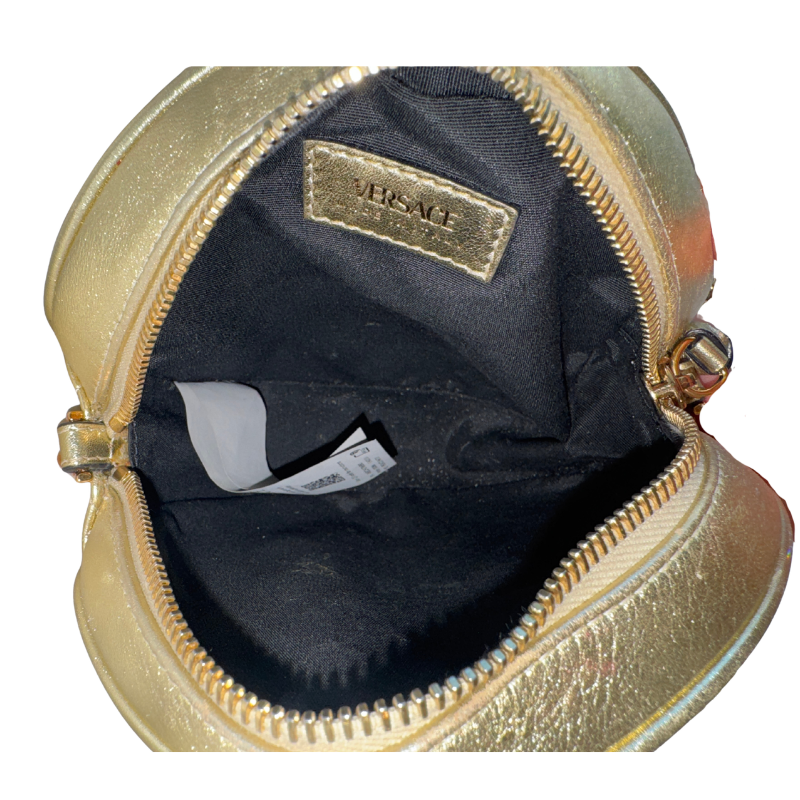 Versace Nappa Quilted La Medusa Round Camera Bag