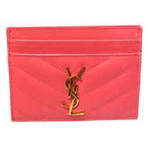 Saint Laurent Grain De Poudre Matelasse Monogram Card Holder