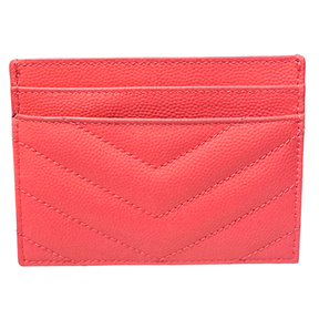 Saint Laurent Grain De Poudre Matelasse Monogram Card Holder