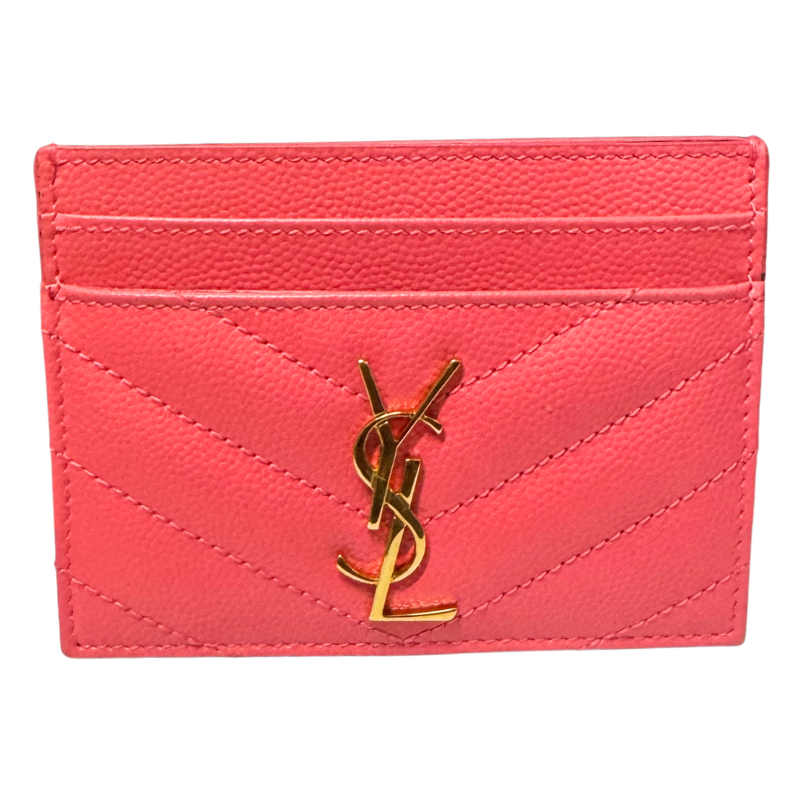 Saint Laurent Grain De Poudre Matelasse Monogram Card Holder