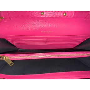 Saint Laurent Grain De Poudre Matelasse Cassandre Chain Wallet