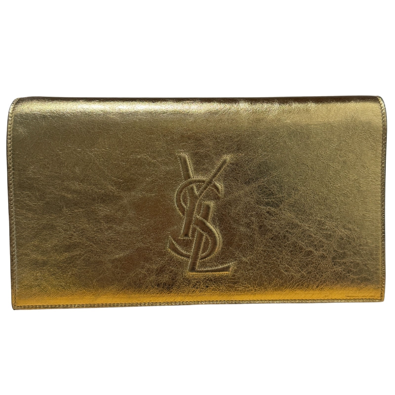 Saint Laurent Metallic Monogram Large Belle De Jour Clutch