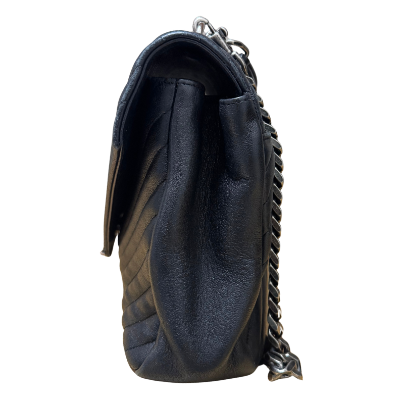 Saint Laurent Chevron Leather Monogram Large College Bag