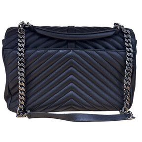 Saint Laurent Chevron Leather Monogram Large College Bag