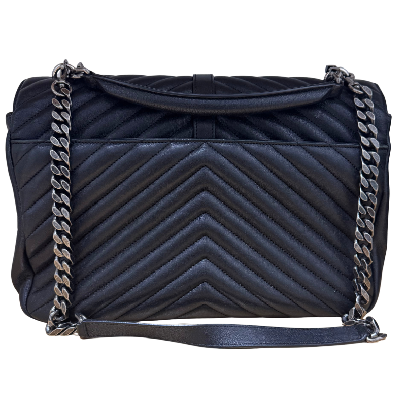 Saint Laurent Chevron Leather Monogram Large College Bag
