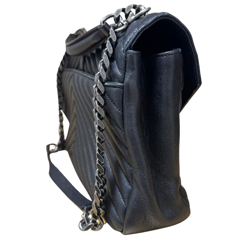 Saint Laurent Chevron Leather Monogram Large College Bag