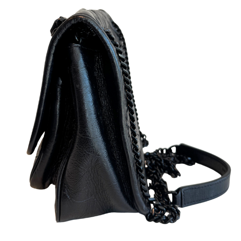 Saint Laurent Crinkle Matelasse Baby Niki Chain Satchel