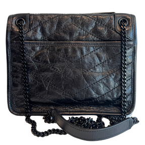 Saint Laurent Crinkle Matelasse Baby Niki Chain Satchel