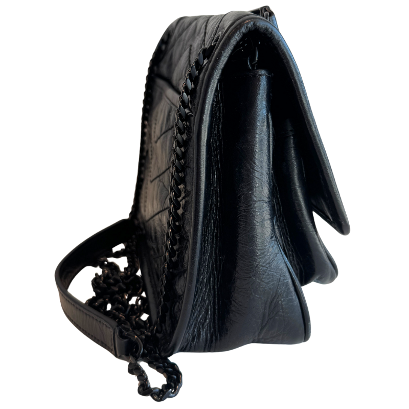 Saint Laurent Crinkle Matelasse Baby Niki Chain Satchel