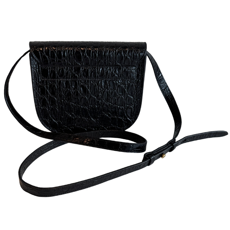 Saint Laurent Crocodile Embossed Calfskin Small Kaia Satchel