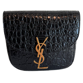 Saint Laurent Crocodile Embossed Calfskin Small Kaia Satchel