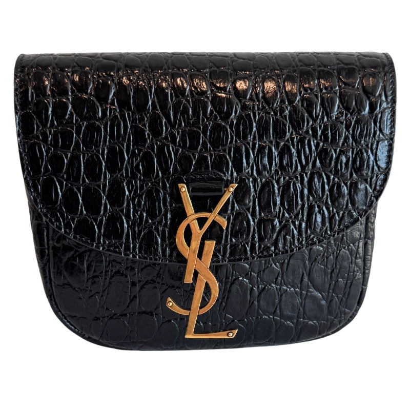 Saint Laurent Crocodile Embossed Calfskin Small Kaia Satchel