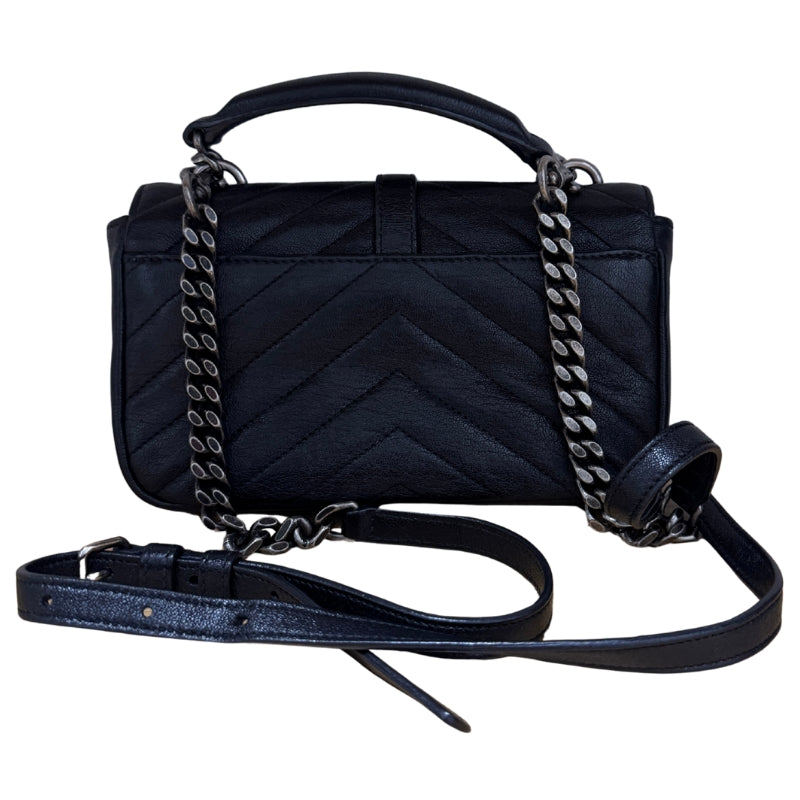 Saint Laurent Sheepskin Matelasse Chevron College Chain Wallet