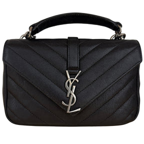 Saint Laurent Sheepskin Matelasse Chevron College Chain Wallet