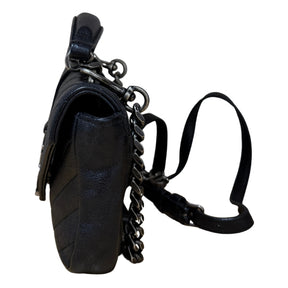 Saint Laurent Sheepskin Matelasse Chevron College Chain Wallet
