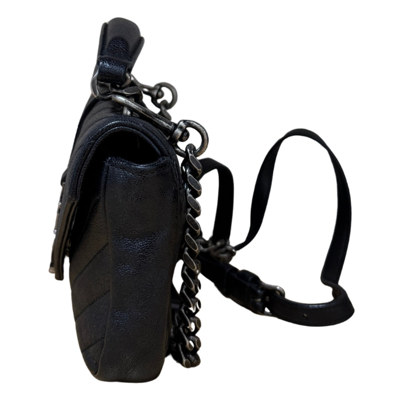 Saint Laurent Sheepskin Matelasse Chevron College Chain Wallet